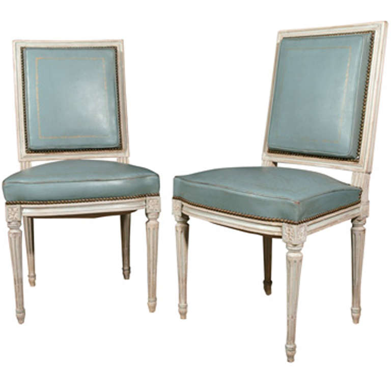 A Pair Of Louis XVI Style Dining Chairs